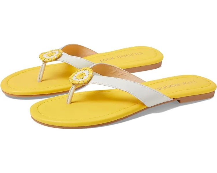 Сандалии Jack Rogers Roxy Flip-Flop, цвет White/Yellow