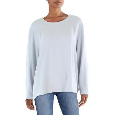 Eileen Fisher Женский серый шелковый пуловер-блузка-рубашка Топ XL BHFO 2549