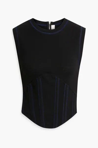 Майка из хлопкового джерси с прострочкой Dion Lee, черный
