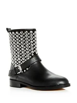 REBECCA MINKOFF Женские черные кожаные байкерские туфли Saida с миндалевидным носком на каблуке 9,5 м