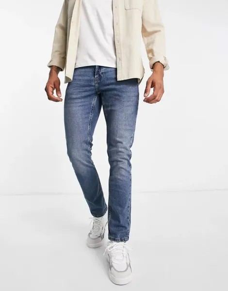 Pull&Bear – джинсы узкого кроя синего цвета