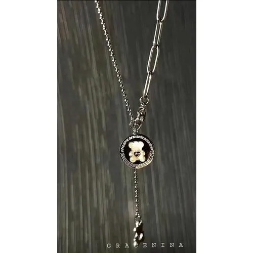 Колье, длина 58 см, серый
