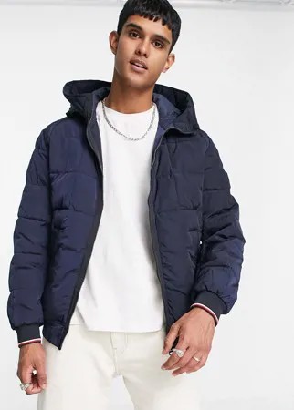 Окрашенный в жгуте бомбер с капюшоном Tommy Hilfiger-Темно-синий