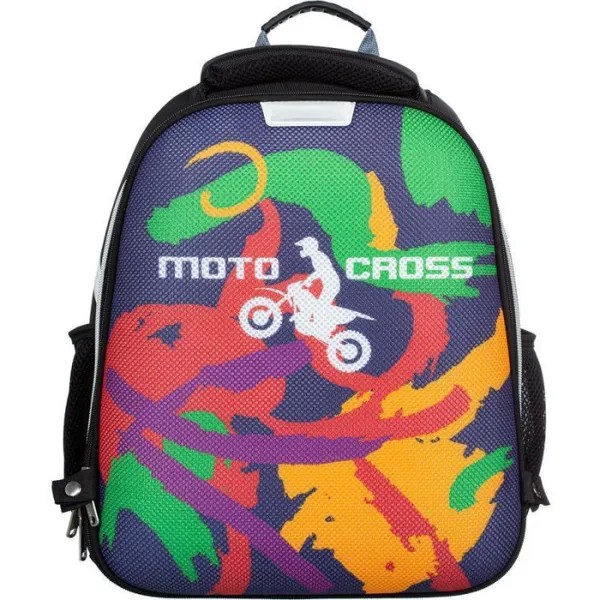 №1 School Ранец анатомический Basic Moto cross