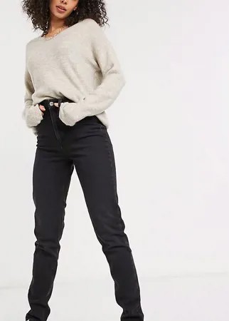 Черные выбеленные узкие джинсы в винтажном стиле с завышенной талией и моделирующими швами ASOS DESIGN Tall-Черный цвет