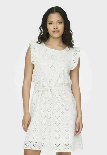 Дневное платье REGULAR CUT ROUND NECK VOLUMINOUS ARM JDY, цвет cloud dancer