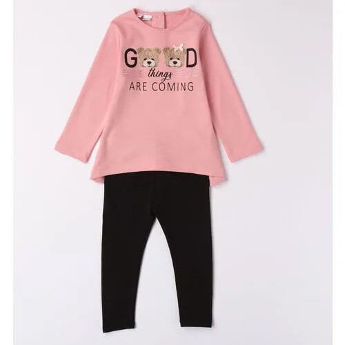 Комплект одежды Ido, размер 5A, черный, розовый