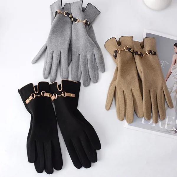 Осень и зима Немецкие бархатные перчатки Женщины Теплые перчатки для верховой езды Женщины