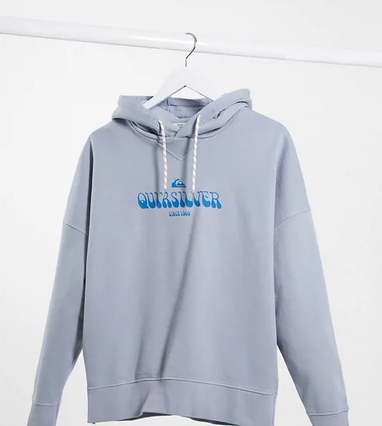Синий выбеленный флисовый худи Quiksilver эксклюзивно для ASOS-Голубой