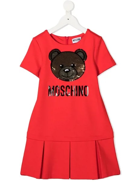 Moschino Kids платье Teddy с пайетками