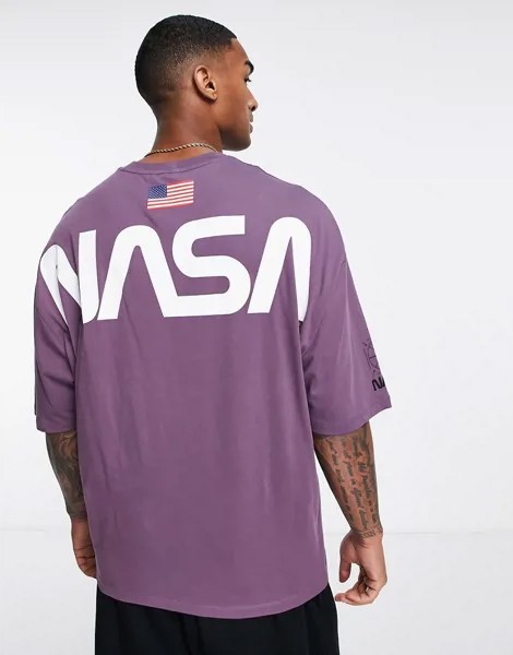 Фиолетовая oversized-футболка с принтом NASA ASOS DESIGN-Фиолетовый цвет