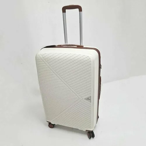 Чемодан L'case, 95 л, размер L, белый, коричневый