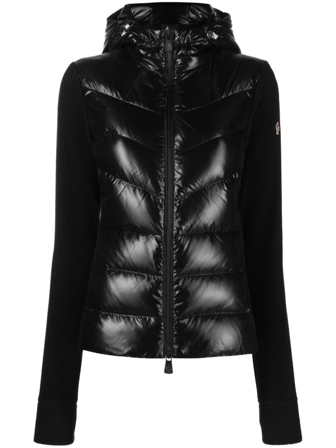 Moncler Grenoble куртка с дутыми вставками и логотипом, черный