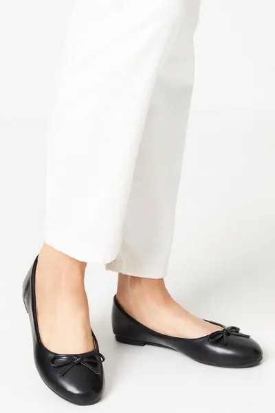Комфортные балетки Penelope с бантом Dorothy Perkins, черный