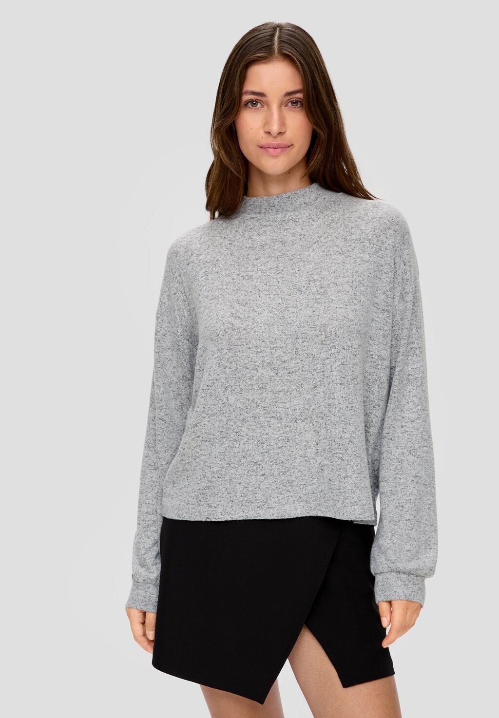 Рубашка с длинными рукавами AUS STRETCH QS, цвет grau meliert