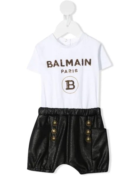 Balmain Kids ромпер с логотипом