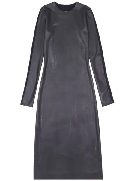 MM6 Maison Margiela платье миди из искусственной кожи, черный