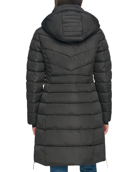 Пальто Tommy Hilfiger Zip-Up Long Puffer Coat, черный