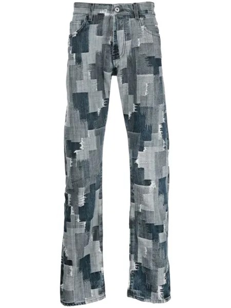 Marcelo Burlon County of Milan прямые джинсы в технике пэчворк, синий