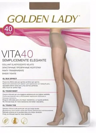 Колготки Golden Lady Vita, 40 den, размер 4/L, бежевый, коричневый