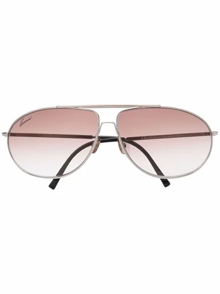 Gucci Pre-Owned солнцезащитные очки-авиаторы с эффектом градиента