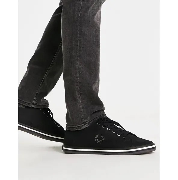 Черные кроссовки Fred Perry из твила Kingston
