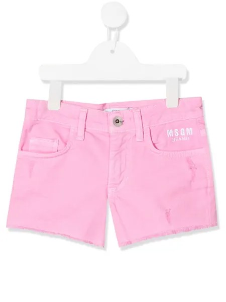 MSGM Kids джинсовые шорты с вышитым логотипом