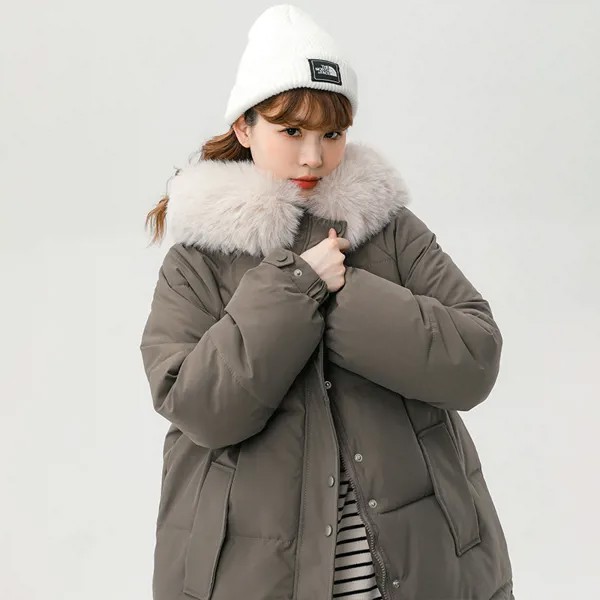 Зимнее пальто, новинка 2022, свободная стеганая куртка, Женский утепленный студенческий пуховик средней длины, Корейская версия до колена