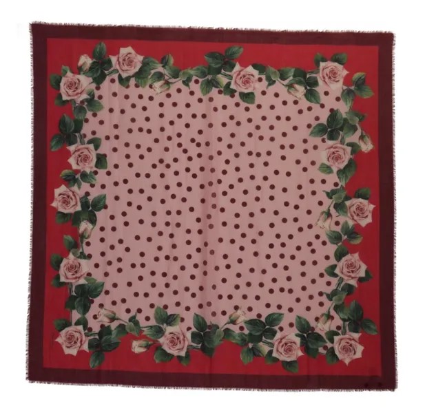 DOLCE - GABBANA Шарф Разноцветный платок с цветочным принтом 140см x 140см 1050долл.