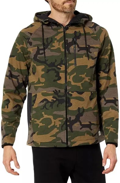 Hurley Мужская толстовка с капюшоном и молнией во всю длину Wilder Camo Heat