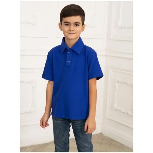 Синяя рубашка-поло с коротким рукавом 72742-МШ21 36/140