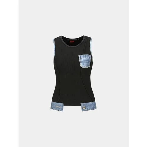 Топ Andersson Bell Kris Waffle Denim, размер M, black