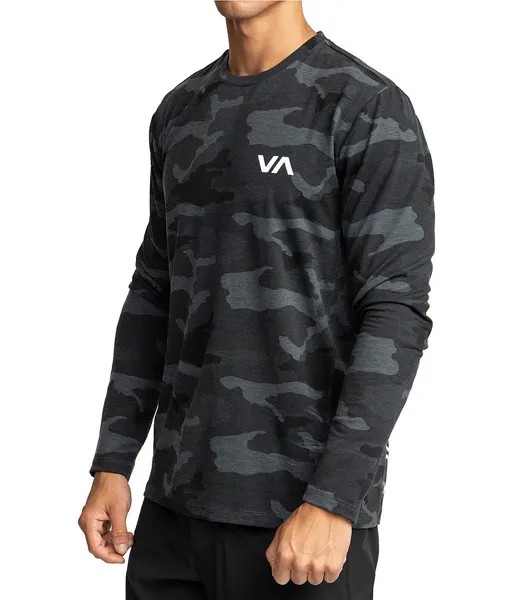Футболка с длинными рукавами и камуфляжным принтом RVCA VA Sport Vent, серый