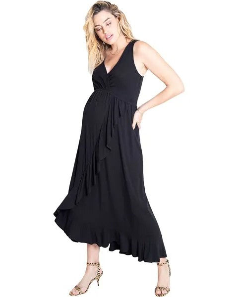 Платье Ingrid & Isabel Maternity Cross Front Maxi Dress, черный