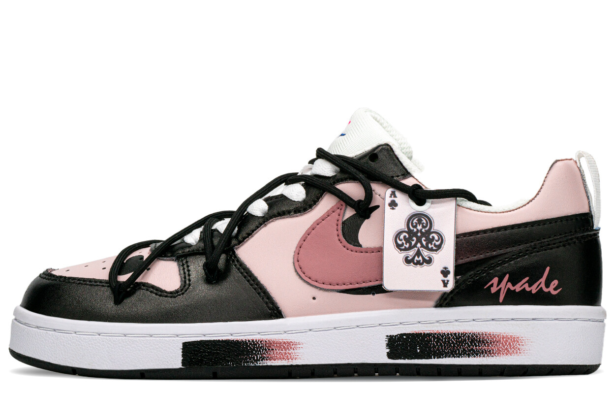 Кроссовки Nike Court Borough Skateboarding Shoes Women's Low-top Black/pink, черный/розовый