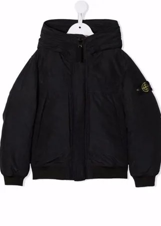 Stone Island Junior пуховик с нашивкой-логотипом