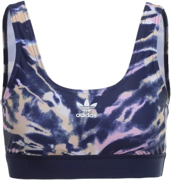 Летний бикини-топ в психоделическом стиле adidas, цвет Midnight Indigo/True Pink/Glow Orange