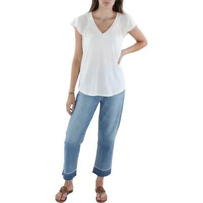 Женская белая прозрачная футболка с V-образным вырезом Jessica Simpson, топ XL BHFO 1820