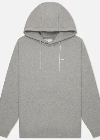 Мужская толстовка Nike NRG Solo Swoosh Fleece Hoodie, цвет серый, размер XXL
