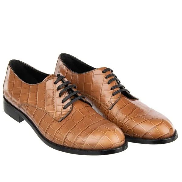 DOLCE - GABBANA Классические ботинки с крокодиловым принтом Обувь BOY DONNA Коричневый 39 США 9 09376