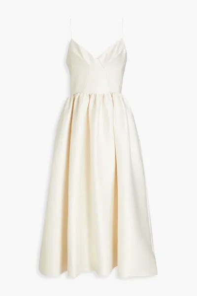 Атласное платье миди Misty со сборками Nicholas, цвет Off-white