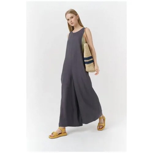 Просторный комбинезон изо льна Ennergiia SS22-WLen06 Серый 46