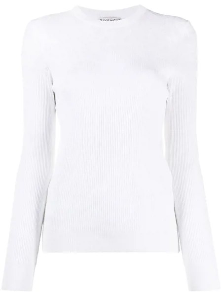 Givenchy джемпер в рубчик с кружевом
