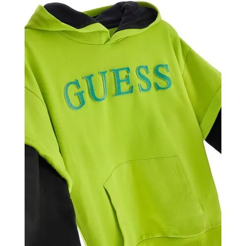 Худи GUESS, размер 14, желтый, зеленый