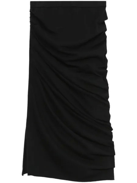 Юбка-карандаш из джерси со сборками Rick Owens DRKSHDW, черный