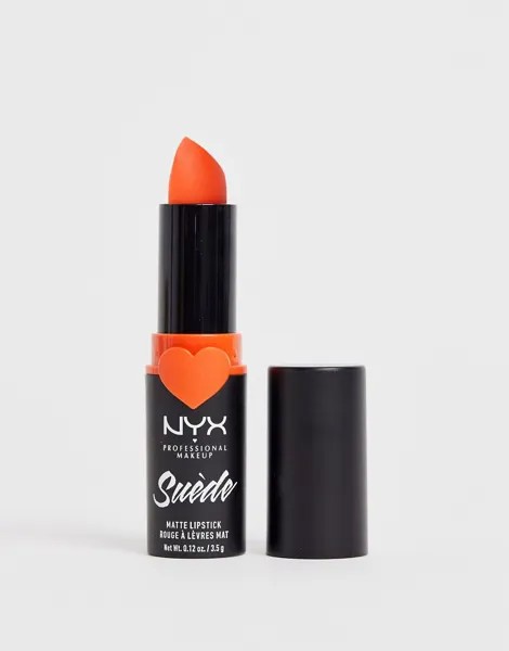 Матовая губная помада NYX Professional Makeup - Suede (Orange County Orange)-Красный