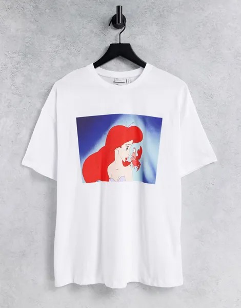 Белая oversized-футболка с принтом Русалочки ASOS DESIGN-Белый