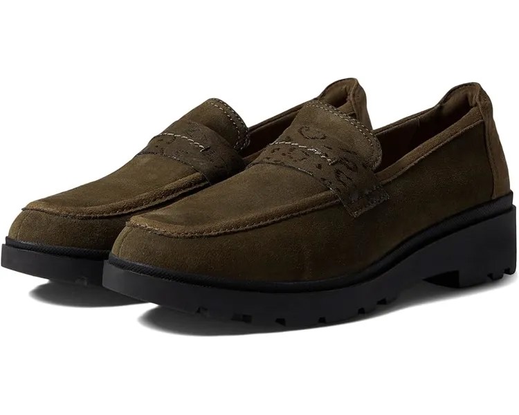 Лоферы Clarks Calla Ease, цвет Dark Olive Suede