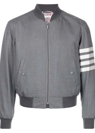 Thom Browne 4-Bar stripe knitted bomber jacket