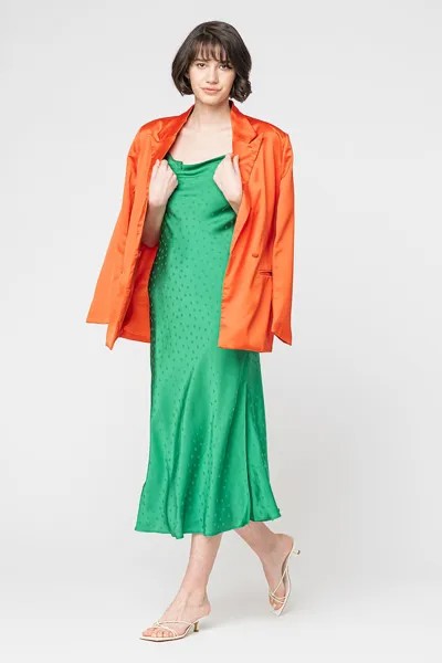 Двубортный атласный пиджак с острыми лацканами Missguided, оранжевый